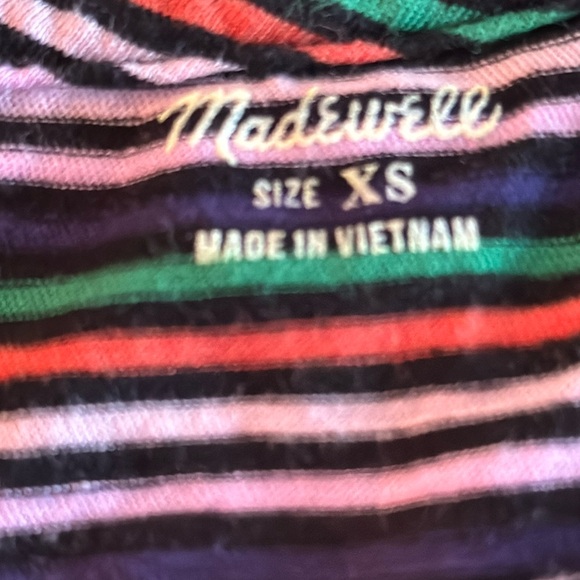 Madewell Multi Retro Stripe One Pocket Cotton Tank Top - extra small - Picture 5 of 5